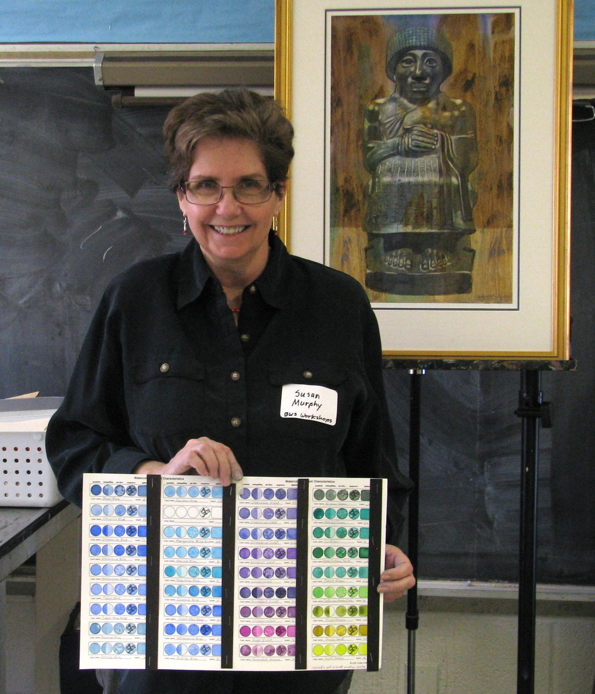 Susan Murphy with Watercolor Test Sheet